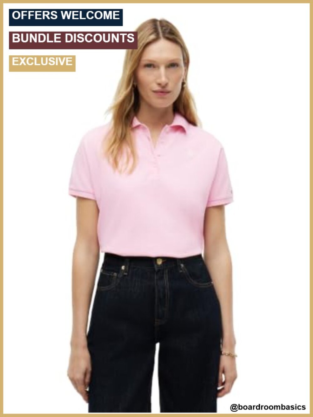 Women's Cotton Stretch Short Sleeve Polo Shirt Regular Fit